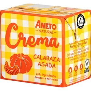 Crema de Calabaza Asada sin Gluten, sin Lactosa y sin Huevo Aneto