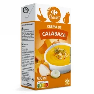 Crema de Calabaza Classic Carrefour sin Gluten 500 Ml.