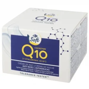 Crema de Noche Antiarrugas Q10 Hidrata y Mejora la Elasticidad Carrefour Soft 50 Ml