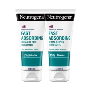 Neutrógena Crema de Pies Fórmula Noruega, de Absorción Inmediata, para Pies Normales a Secos 2 X 100 Ml. 200 ML