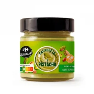 Crema de Pistacho y Cacahuete Sensation Carrefour sin Gluten 180 G.