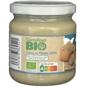 Crema de Tahini Ecológica Carrefour Bio sin Gluten Tarro 180 G.