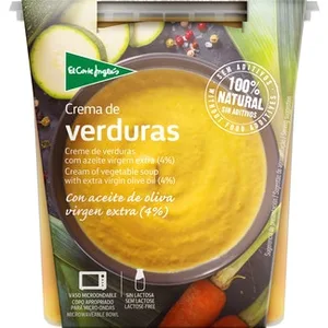 Crema de Verduras con Aove 4% sin Gluten sin Lactosa  el Corte Ingles 400 ML