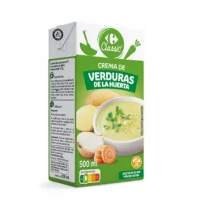 Crema de Verduras de la Huerta Classic Carrefour sin Gluten 500 Ml.