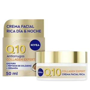 Crema Facial Rica Día y Noche Antiarrugas Collagen Expert Q10 Nivea 50 Ml.