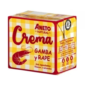 Crema Natural de Gamba y Rape Aneto sin Gluten y sin Lactosa Brik de 500 Ml.