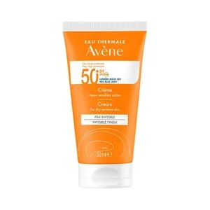 Thermale Avéne Crema Solar Facial con FPS 50+ (muy Alta) para Pieles Secas y Sensibles 50 Ml.