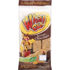 Crepes Rellenos de Chocolate 37% 6 Unidades  Whaou 192 G