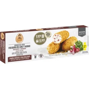 Croquetas de Jamón Ibérico para Freidora de Aire y Horno sin Gluten 8 Unidades  la Cocina de Senen 250 G