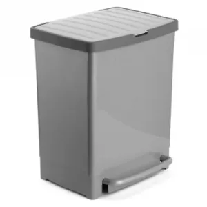 Cubo Reciclaje Pedal con Separador 25l Tatay - Gris