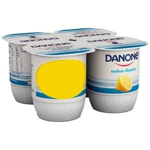 Danone Yogur con Sabor a Limón, Elaborado con Leche Fresca de Vaca 4 X 120 G. 480 G