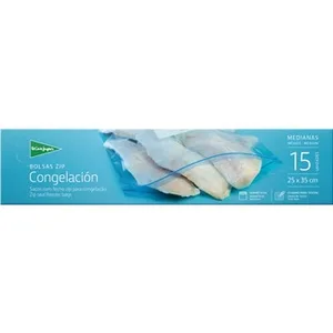 Bolsa de Congelación con Zip Hermético 25x35 Cm con Cuadro para Textos  el Corte Ingles 15 Unidades
