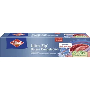 Bolsa de Congelación Ziploc Grandes 3 Litros Herméticas Doble Cierre  Albal 12 Unidades