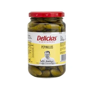 Delicias Pepinillos Pequeños en Vinagre Extra Frasco de 200 G.