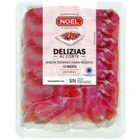 Delizias de Jamón Serrano sin Aditivos Noel, Bandeja 100 G