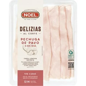Delizias Pechuga de Pavo en Lonchas sin Gluten sin Lactosa  Noel 120 G
