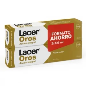 Dentífrico Protección Bucodental Integral de Dientes y Encías Triple Acción Lacer Oros Pack de 2 Unidades de 125 Ml.
