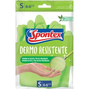 Dermo Resistente Guantes Reutilizables de Latex Interior 10% Textil Talla S Spontex