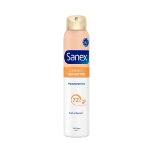 Sanex Dermo + Sensitive Desodorante en Spray para Mujer Anti Transpirante hasta 72 Horas 200 Ml.