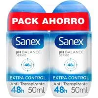 Desodorante para Hombre Roll On Act Control Sanex, Pack 2x50 Ml