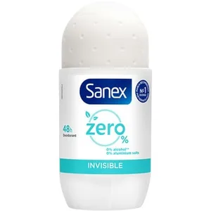 Desodorante Roll-on Zero% Invisible 48h Unisex 0% Alcohol y Sales de Aluminio Sanex