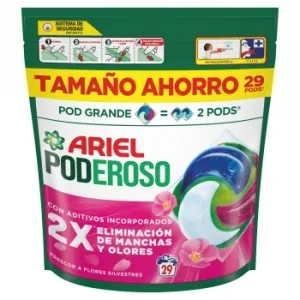 Detergente en Cápsulas Frescor Silvestre Poderoso Ariel 29 Lavados.