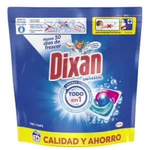 Detergente en Cápsulas Trio Caps Universal Dixan 34 Ud.