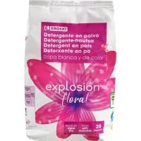 Detergente en Polvo Floral Eroski, Bolsa 20 Dosis