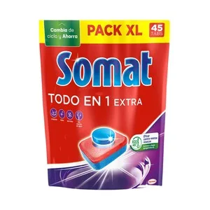 Somat Detergente en Cápsulas para Lavavajillas Somat Tabs Todoen1 45 Dosis 792 Gr. 747 G