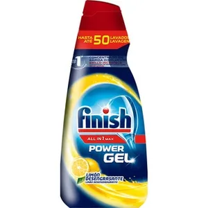 Detergente Lavavajillas Todo en 1 Max Power Gel Limón Desengrasante  Finish 49.95 Dosis
