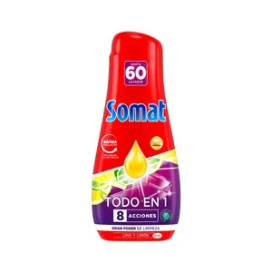 Somat Detergente para Lavavajillas en Gel,todo en 1 60 Lav 1080 Ml. 960 ML