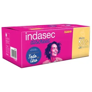 Indasec Discreet Compresas de Incontinencia Micro para Pérdidas de Orina Leves 28 Uds.