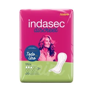 Indasec Discreet Compresas Incontinencia Mini para Pérdidas de Orina Leves a Moderadas 20 Uds.