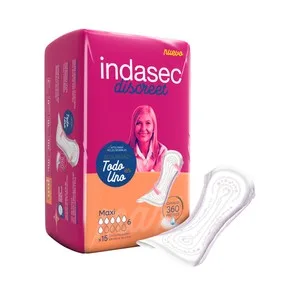Indasec Discreet Compresas Incontinencia Maxi para Pérdidas de Orina Moderadas a Severas 15 Uds.