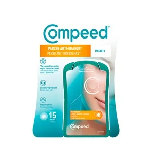 Compeed Discreto Parches de Triple Acción contra Espinillas, Puntos Negros e Imperfecciones 15 Uds.