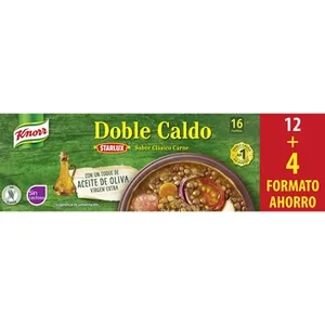 Doble Caldo de Carne sin Gluten y sin Lactosa 12 + 4 Pastillas Formato Ahorro Formato Ahorro Knorr 120 G