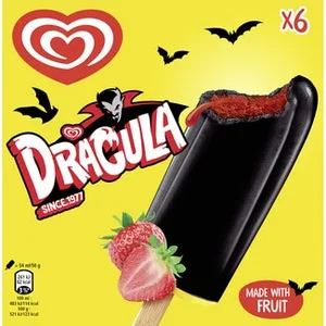 Drácula Helado Sabor Cola, Fresa y un Toque de Vainilla sin Gluten 6 Unidades Frigo 324 ML