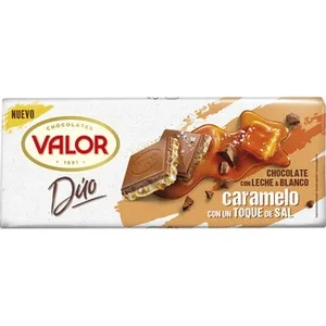 Dúo Chocolate con Leche Relleno de Chocolate Blanco al Caramelo con un Toque de Sal Valor