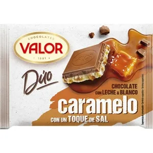 Duo Chocolate con Leche y Blanco con Trozos de Caramelo y un Toque de Sal Valor