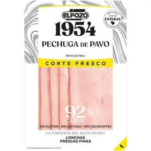 Edición 1954 Corte Fresco Pechuga de Pavo en Lonchas Finas sin Gluten sin Lactosa Elpozo