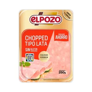 EL Pozo Chopped Pork Tipo Lata sin Gluten, Cortada en Lonchas 250 G.
