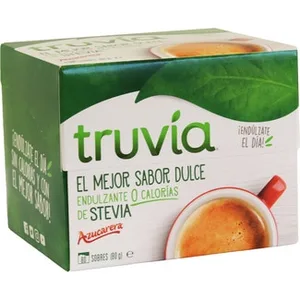 Endulzante de Stevia 0 Calorías 80 Sobres Truvia