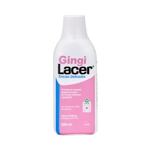 Gingi Lacer Enjuague Bucal de Uso Diario, con Flúor y sin Alcohol 500 Ml.