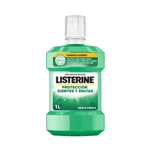 Listerine Enjuague Bucal de Uso Diario, Son Sabor a Menta Fresca, para el Cuidado de Dientes y Encías 1 L. 1000 ML