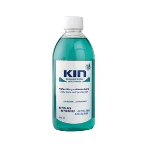 KIN Enjuague Bucal de Uso Diaro con Flúor, Aloe Vera y Acción Antiplaca 500 Ml.
