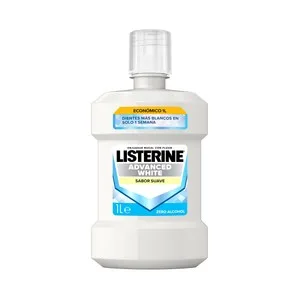 Listerine Enjuague Bucal sin Alcohol, con Acción Blanqueadora y Sabor a Menta 1 L. 1000 ML