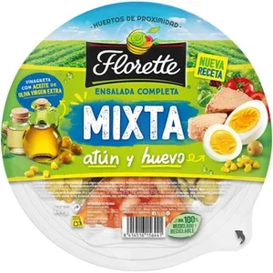 Ensalada Completa Mixta de Atún Huevo y Vinagreta con Aceite de Oliva Virgen Extra Florette