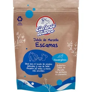 Escamas de Jabón de Marsella Hipoalergénico a Mano o Máquina para Pendas Delicadas Elefante Blanco