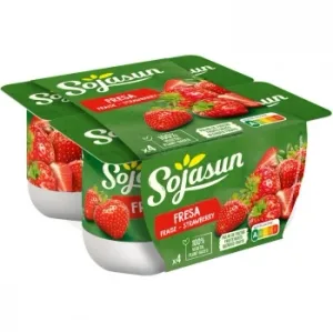 Especialidad de Soja Fermentada con Fresa Sojasun Pack de 4 Unidades de 100 G.