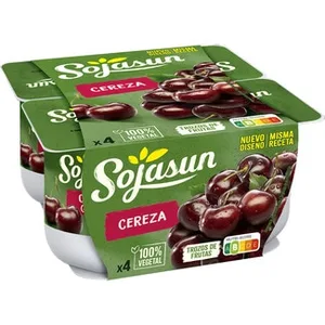 Especialidad Vegetal de Soja con Cereza sin Gluten sin Lactosa Pack 4 Sojasun